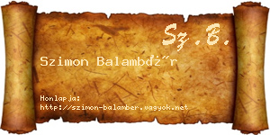 Szimon Balambér névjegykártya